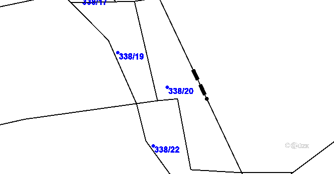 Parcela st. 338/20 v KÚ Královice, Katastrální mapa