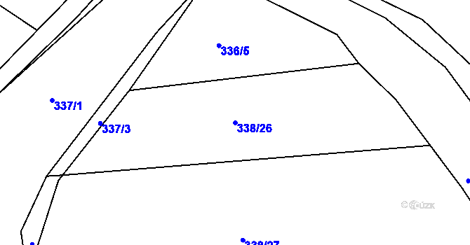 Parcela st. 338/26 v KÚ Královice, Katastrální mapa