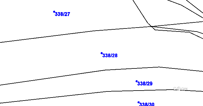 Parcela st. 338/28 v KÚ Královice, Katastrální mapa
