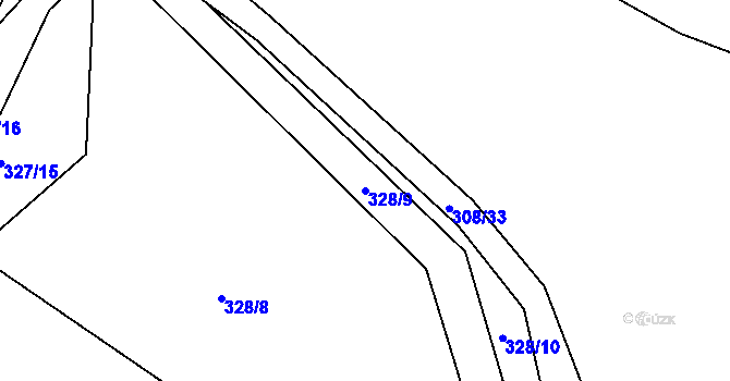 Parcela st. 328/9 v KÚ Královice, Katastrální mapa