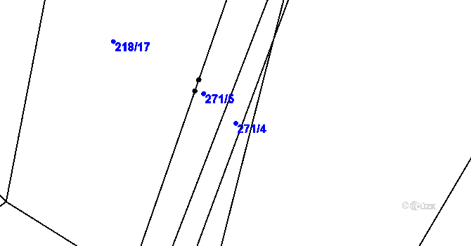 Parcela st. 271/4 v KÚ Královice, Katastrální mapa
