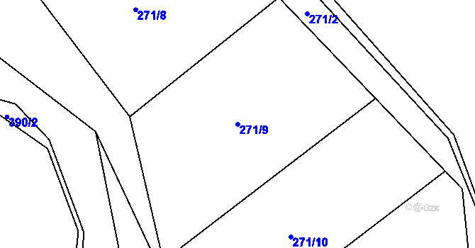 Parcela st. 271/9 v KÚ Královice, Katastrální mapa