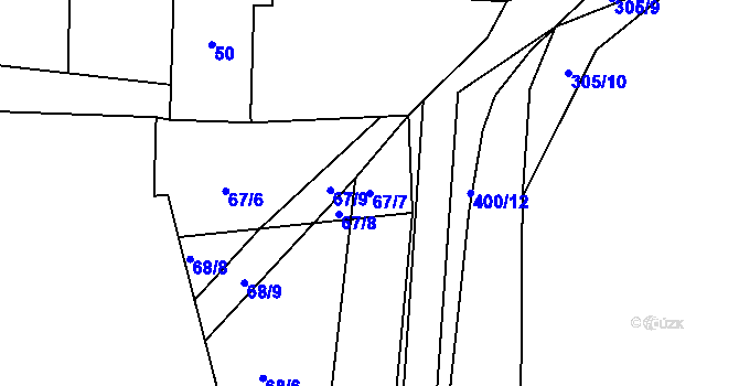 Parcela st. 67/7 v KÚ Královice, Katastrální mapa