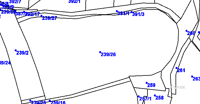 Parcela st. 239/26 v KÚ Královice, Katastrální mapa