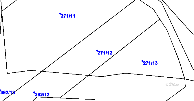 Parcela st. 271/12 v KÚ Královice, Katastrální mapa