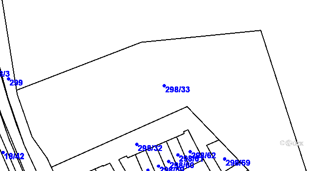 Parcela st. 298/33 v KÚ Královice, Katastrální mapa
