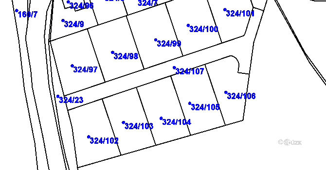 Parcela st. 324/109 v KÚ Královice, Katastrální mapa