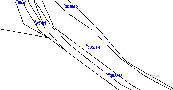 Parcela st. 305/14 v KÚ Královice, Katastrální mapa