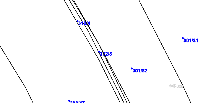 Parcela st. 312/5 v KÚ Královice, Katastrální mapa
