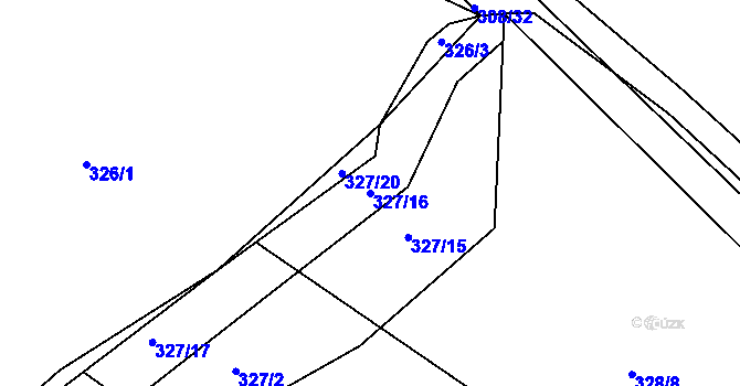 Parcela st. 327/16 v KÚ Královice, Katastrální mapa
