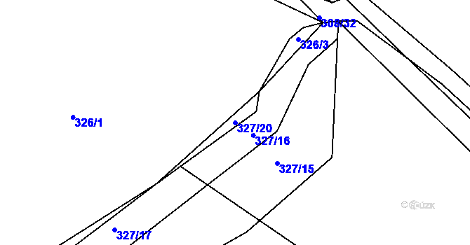 Parcela st. 327/20 v KÚ Královice, Katastrální mapa