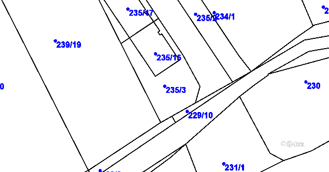 Parcela st. 235/3 v KÚ Královice, Katastrální mapa