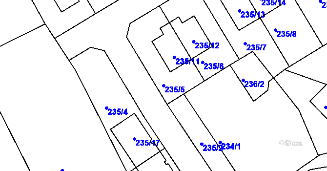 Parcela st. 235/5 v KÚ Královice, Katastrální mapa