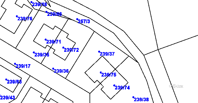 Parcela st. 239/37 v KÚ Královice, Katastrální mapa