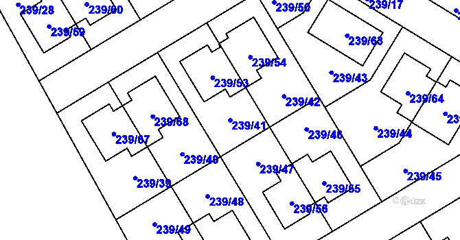 Parcela st. 239/41 v KÚ Královice, Katastrální mapa