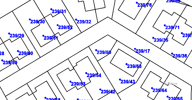 Parcela st. 239/50 v KÚ Královice, Katastrální mapa