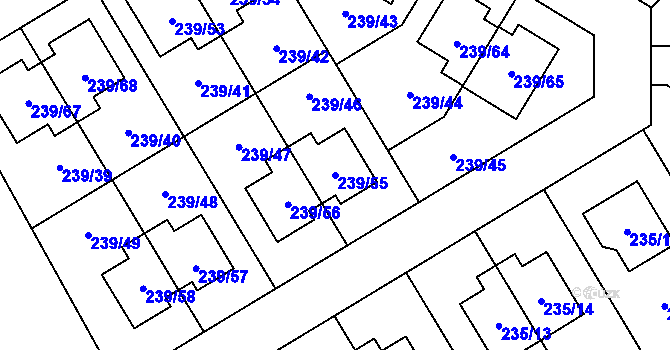 Parcela st. 239/55 v KÚ Královice, Katastrální mapa