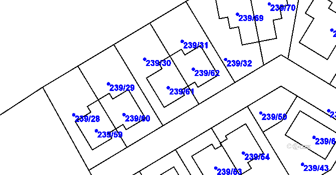 Parcela st. 239/61 v KÚ Královice, Katastrální mapa
