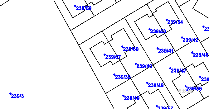 Parcela st. 239/67 v KÚ Královice, Katastrální mapa