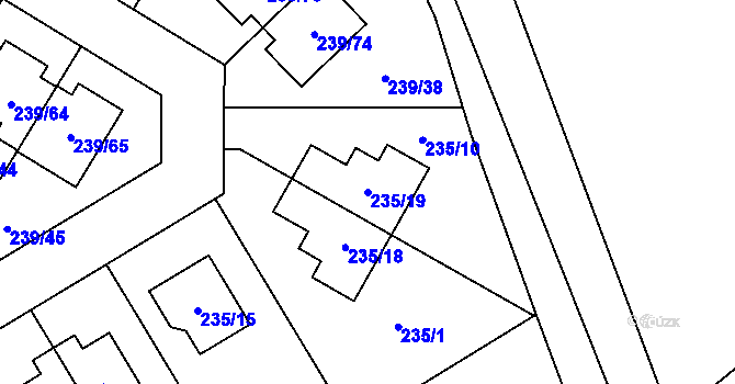 Parcela st. 235/19 v KÚ Královice, Katastrální mapa