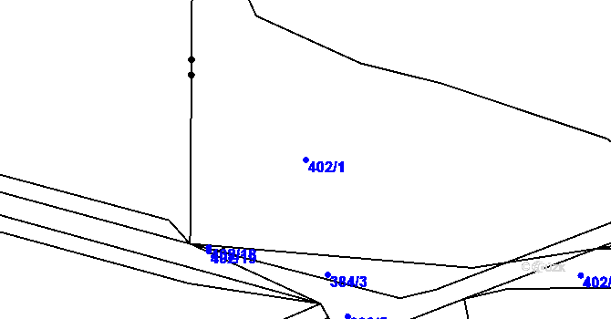 Parcela st. 402/1 v KÚ Královice, Katastrální mapa