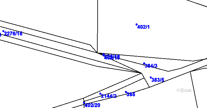 Parcela st. 402/18 v KÚ Královice, Katastrální mapa