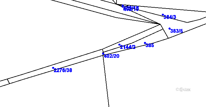 Parcela st. 402/20 v KÚ Královice, Katastrální mapa