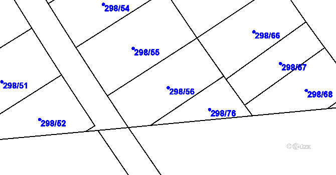 Parcela st. 298/56 v KÚ Královice, Katastrální mapa