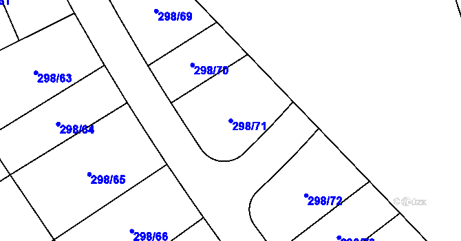 Parcela st. 298/71 v KÚ Královice, Katastrální mapa