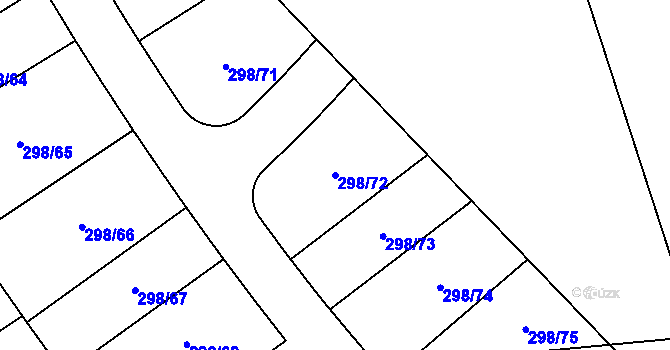 Parcela st. 298/72 v KÚ Královice, Katastrální mapa