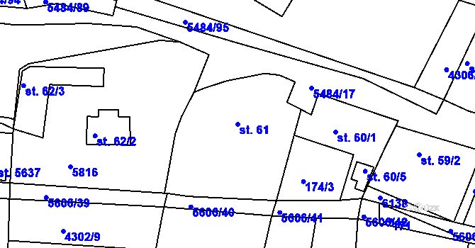Parcela st. 61 v KÚ Kralovice u Rakovníka, Katastrální mapa