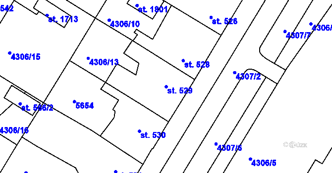 Parcela st. 529 v KÚ Kralovice u Rakovníka, Katastrální mapa