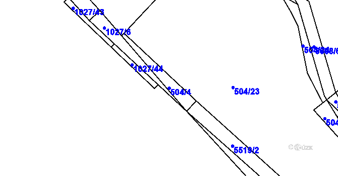 Parcela st. 504/4 v KÚ Kralovice u Rakovníka, Katastrální mapa