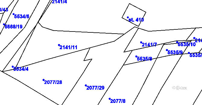 Parcela st. 2141/6 v KÚ Kralovice u Rakovníka, Katastrální mapa