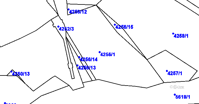 Parcela st. 4256/1 v KÚ Kralovice u Rakovníka, Katastrální mapa