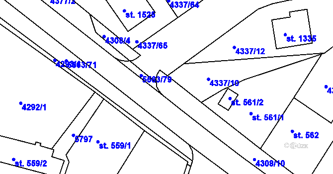 Parcela st. 4337/85 v KÚ Kralovice u Rakovníka, Katastrální mapa