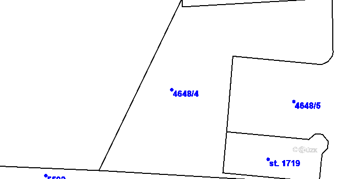 Parcela st. 4648/4 v KÚ Kralovice u Rakovníka, Katastrální mapa