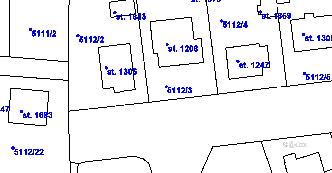 Parcela st. 5112/3 v KÚ Kralovice u Rakovníka, Katastrální mapa