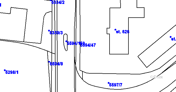 Parcela st. 5327/3 v KÚ Kralovice u Rakovníka, Katastrální mapa