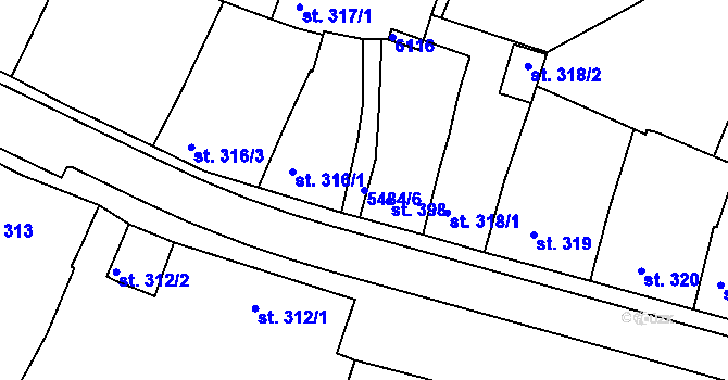 Parcela st. 5484/6 v KÚ Kralovice u Rakovníka, Katastrální mapa