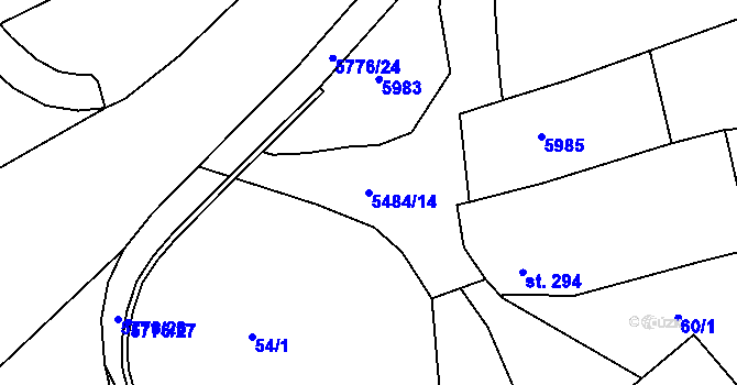 Parcela st. 5484/14 v KÚ Kralovice u Rakovníka, Katastrální mapa