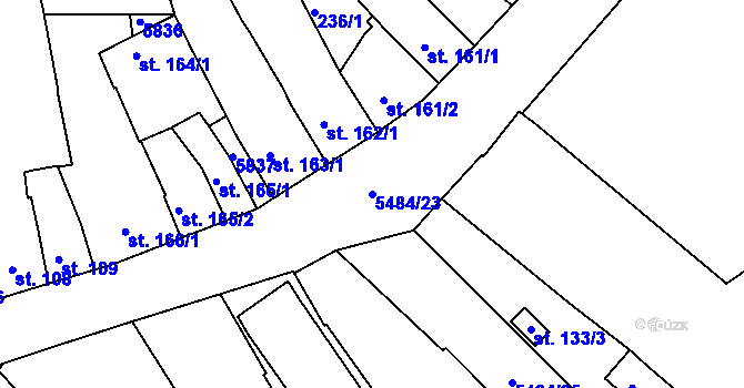 Parcela st. 5484/23 v KÚ Kralovice u Rakovníka, Katastrální mapa