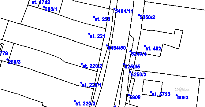Parcela st. 5484/49 v KÚ Kralovice u Rakovníka, Katastrální mapa