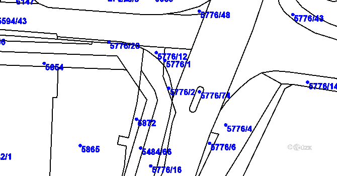 Parcela st. 5776/2 v KÚ Kralovice u Rakovníka, Katastrální mapa