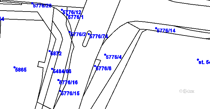 Parcela st. 5776/4 v KÚ Kralovice u Rakovníka, Katastrální mapa