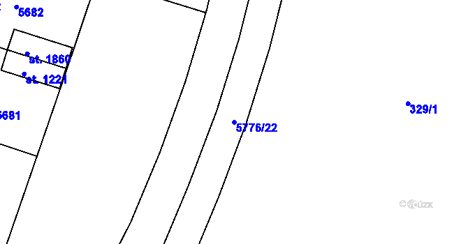 Parcela st. 5776/22 v KÚ Kralovice u Rakovníka, Katastrální mapa