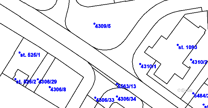 Parcela st. 5563/12 v KÚ Kralovice u Rakovníka, Katastrální mapa