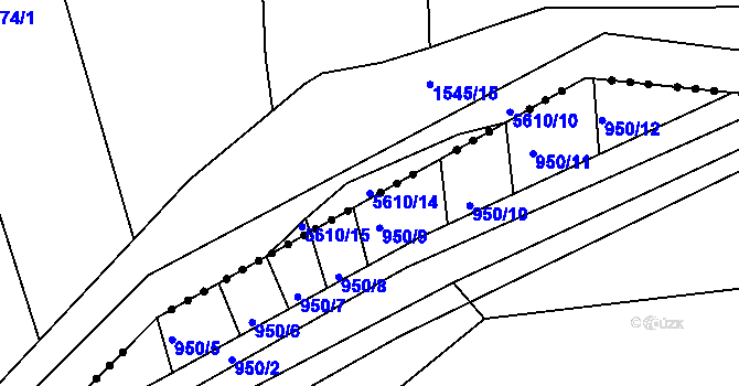 Parcela st. 5610/14 v KÚ Kralovice u Rakovníka, Katastrální mapa