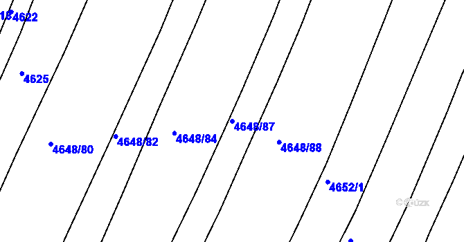 Parcela st. 4648/87 v KÚ Kralovice u Rakovníka, Katastrální mapa