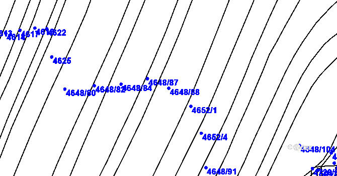 Parcela st. 4648/88 v KÚ Kralovice u Rakovníka, Katastrální mapa